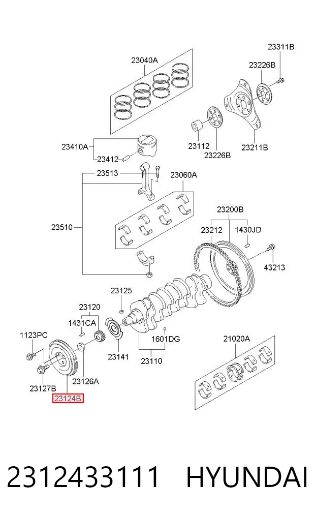Polea de cigüeñal para Hyundai Sonata Y-3