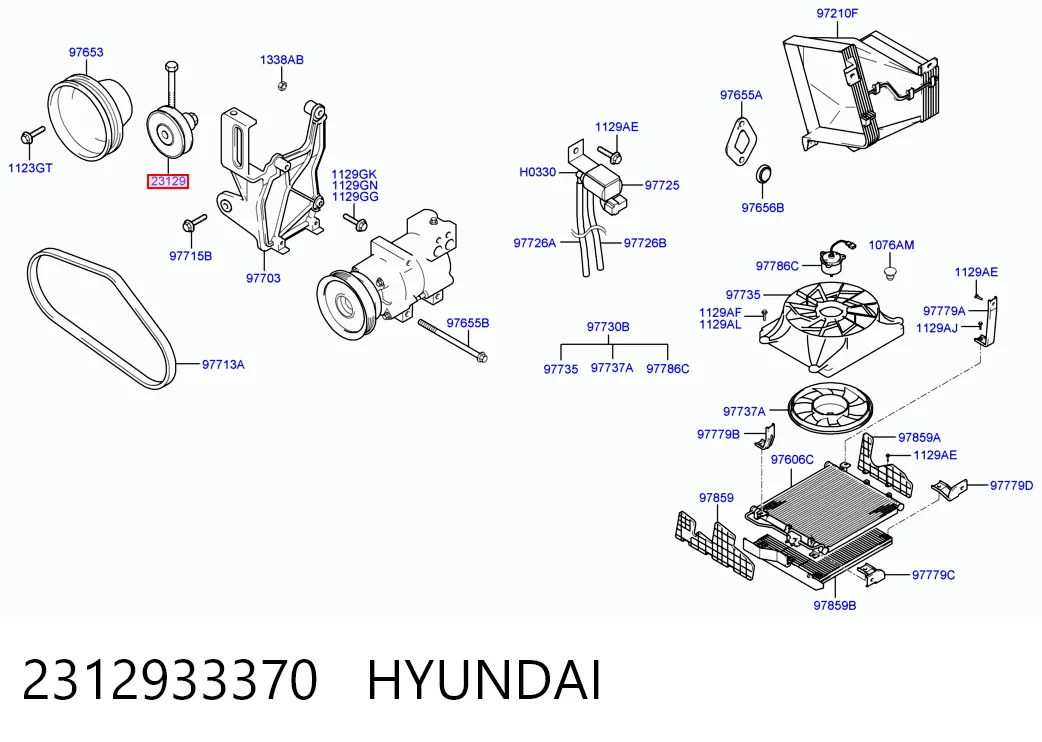 2312933370 Hyundai/Kia Polea tensora