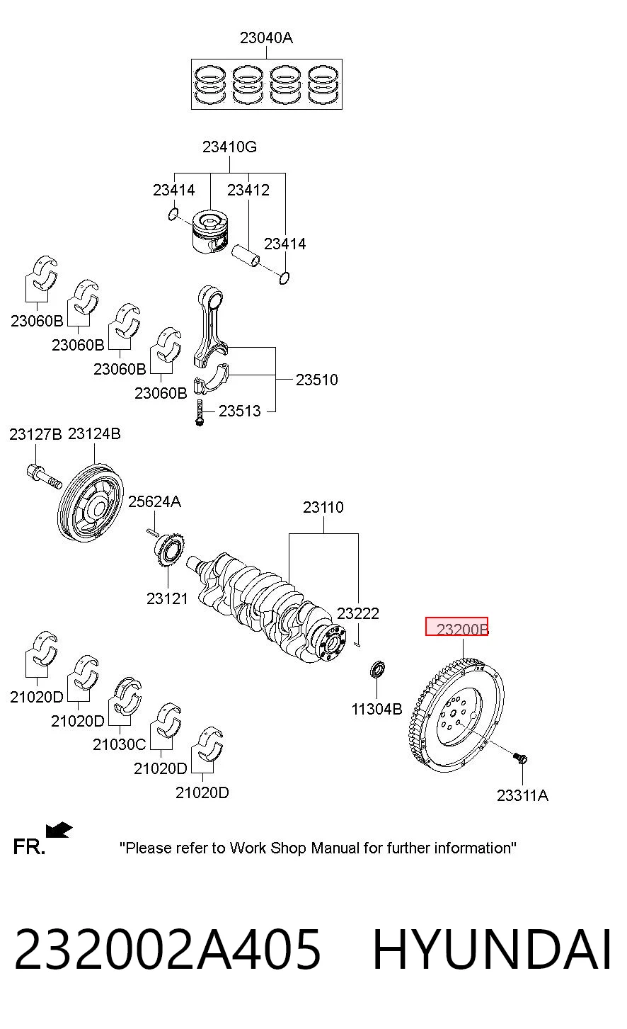 232002A405 Hyundai/Kia Volante de motor