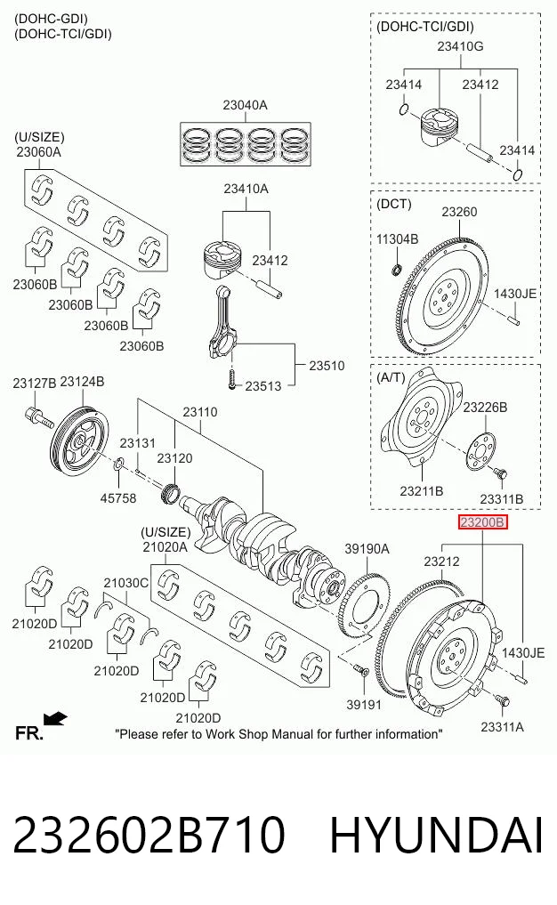 Volante de motor 232602B710 HYUNDAI