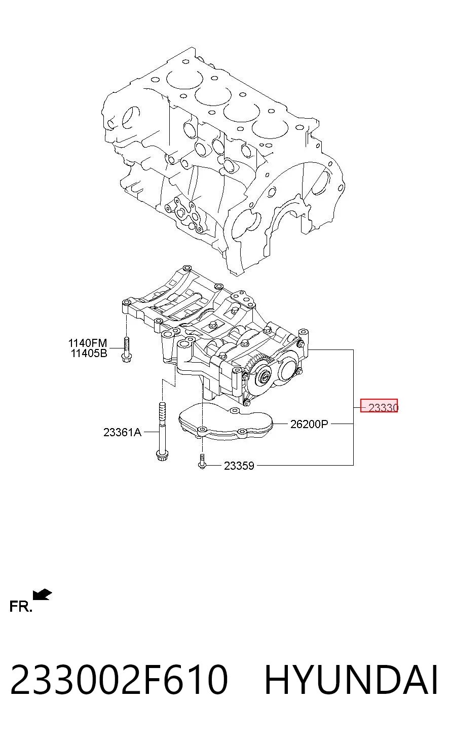233002F610 Hyundai/Kia Carcasa del mecanismo equilibrador