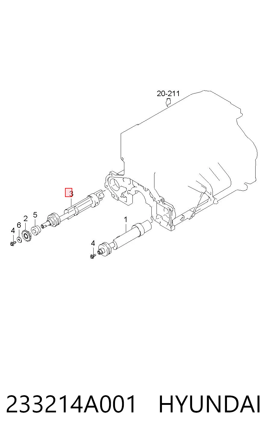 Eje de equilibrado 233214A001 HYUNDAI