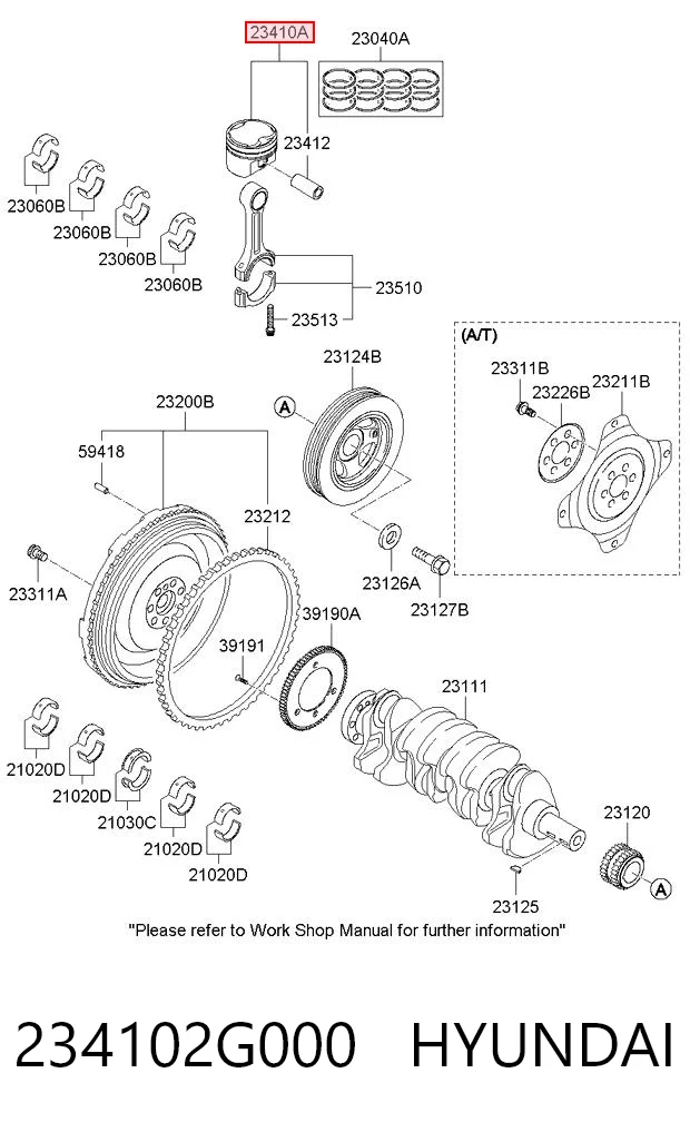234102G000 Hyundai/Kia Pistón