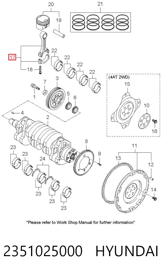 2351025000 Hyundai/Kia Biela