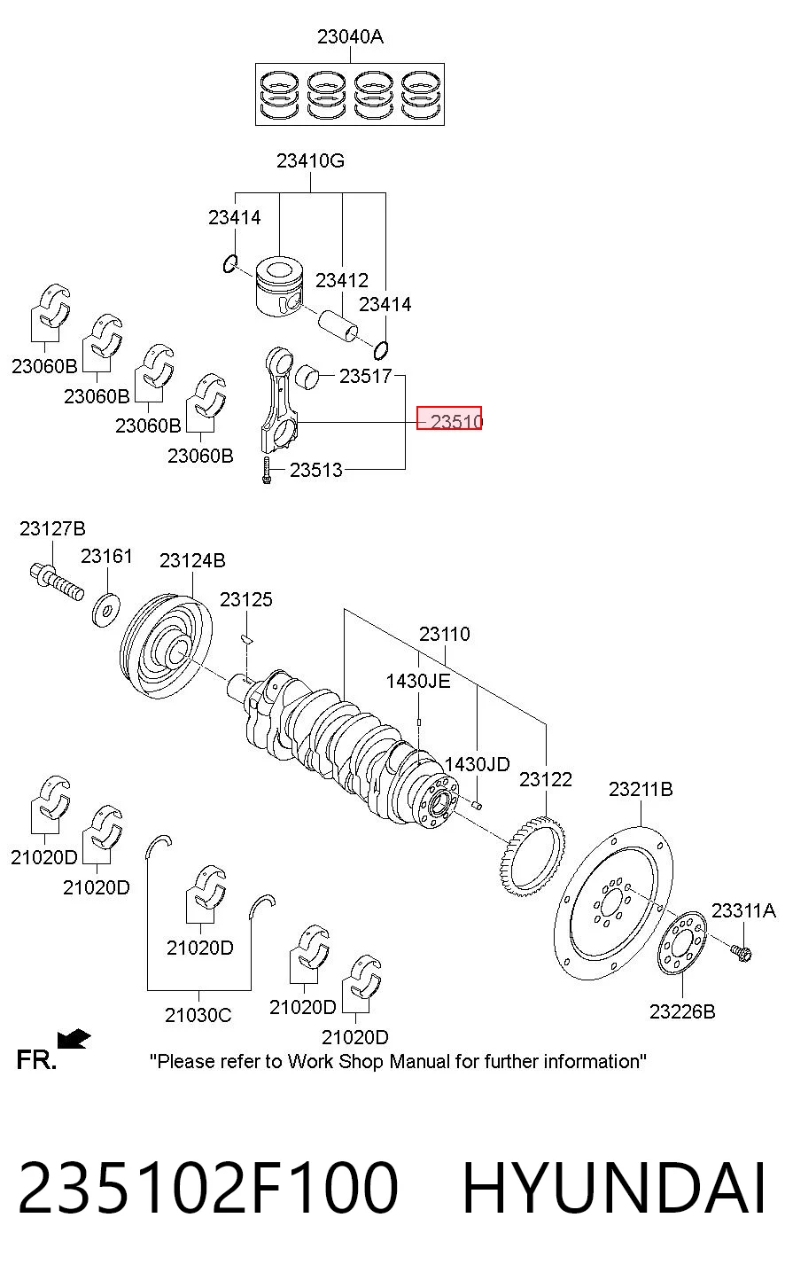 235102F100 Hyundai/Kia Biela
