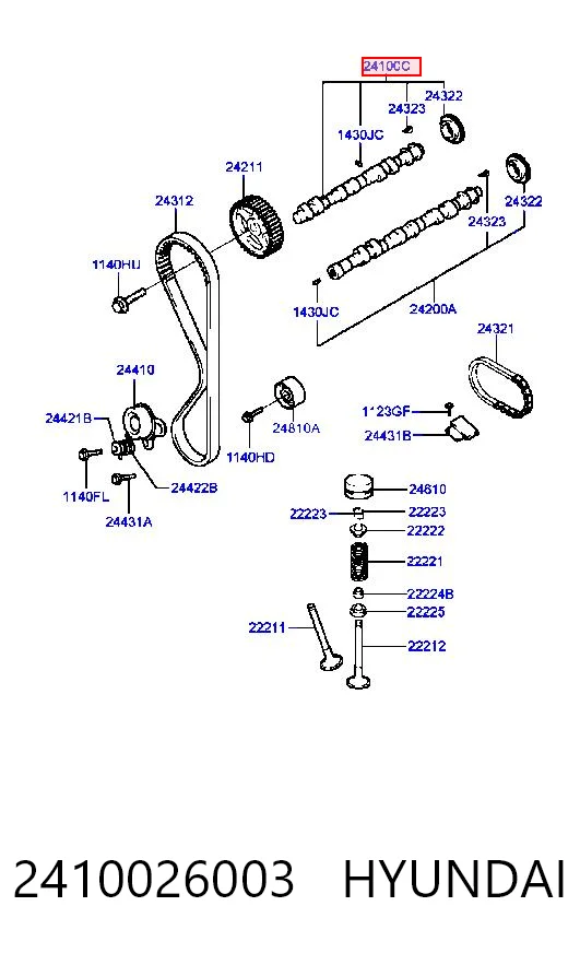 Comprar Árbol de levas de admisión Hyundai Accent  X-3 a bajo precio