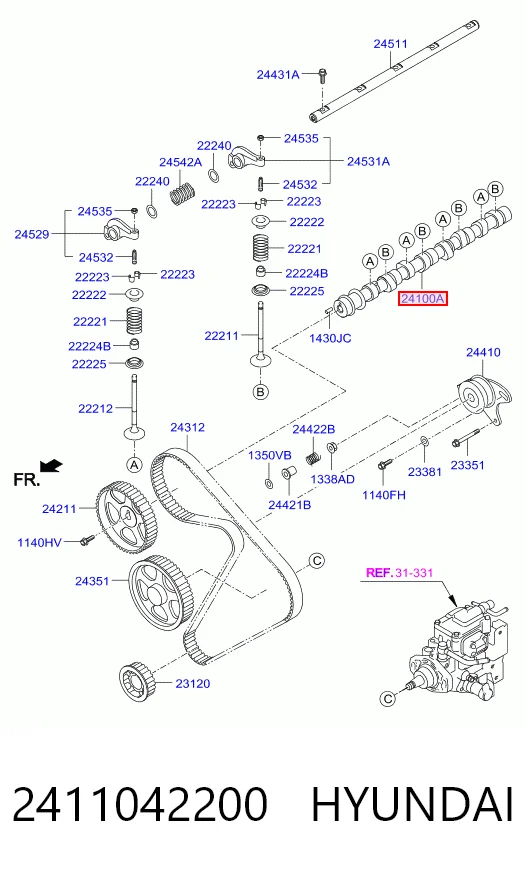 Árbol de levas 2411042200 HYUNDAI