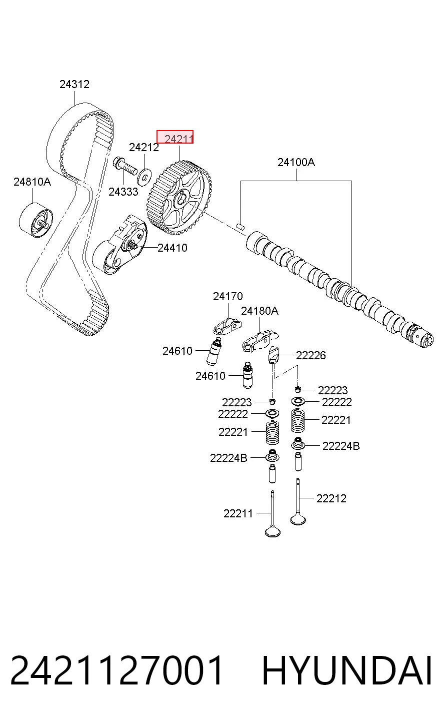 Comprar Piñón del árbol de levas Hyundai Sonata V NF a bajo precio
