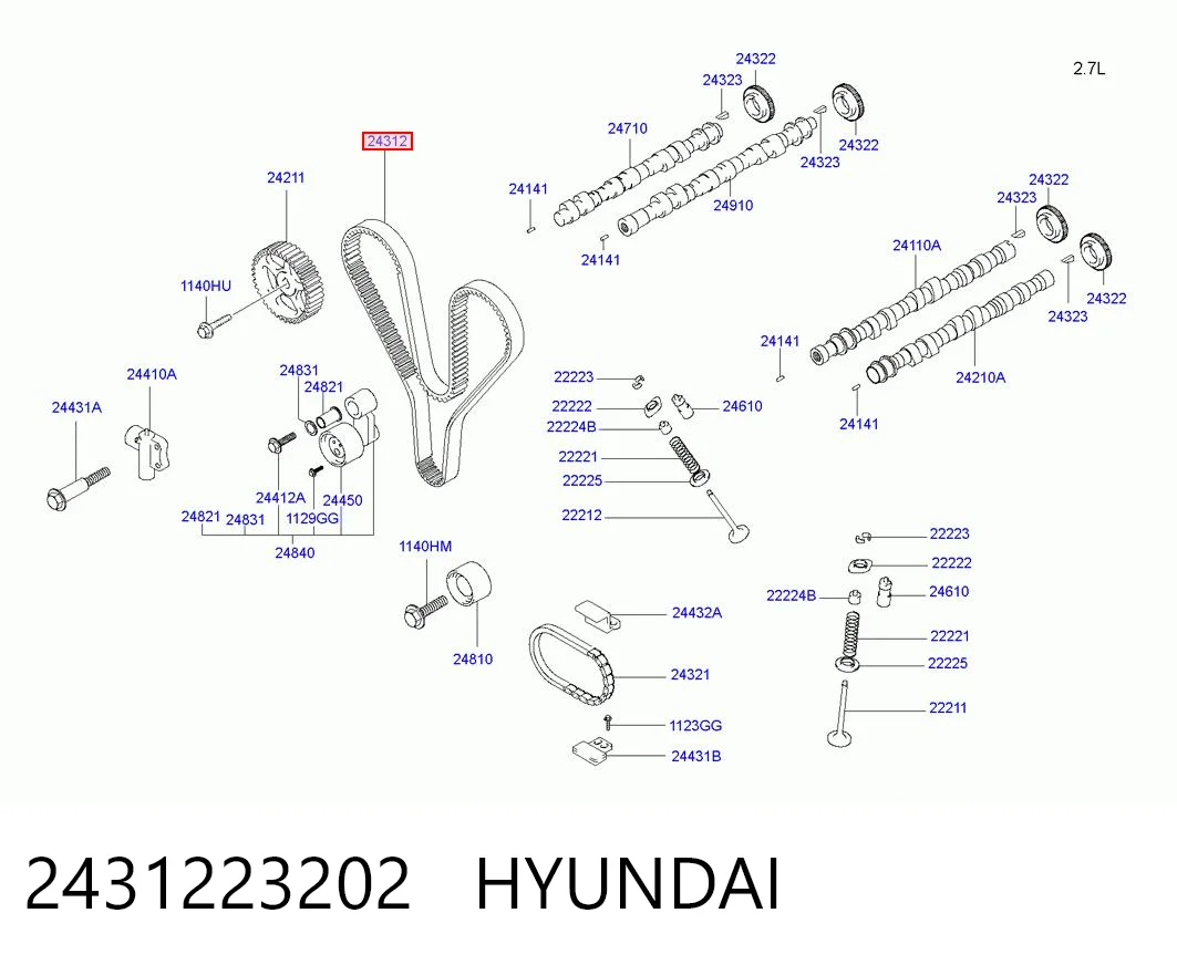 2431223202 Hyundai/Kia Correa dentada
