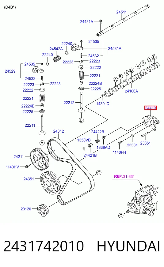 Rodillo tensor cadena H-1 STAREX  bus (2007-2026) original desde 22,24 €