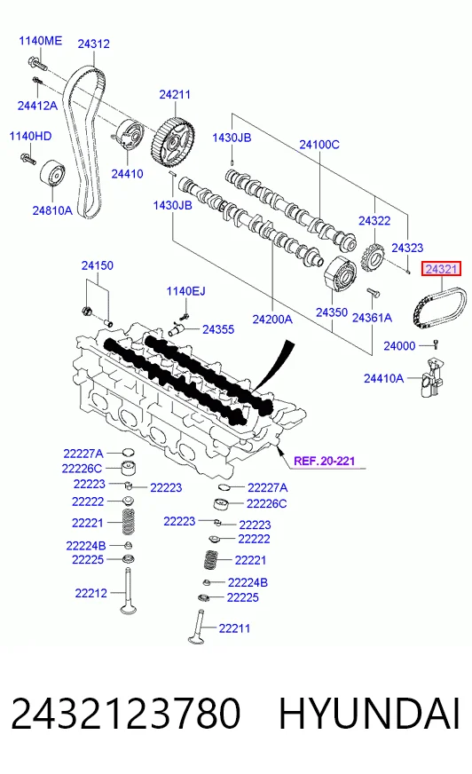 Cadena de motor Hyundai Sonata V (2007-2010)