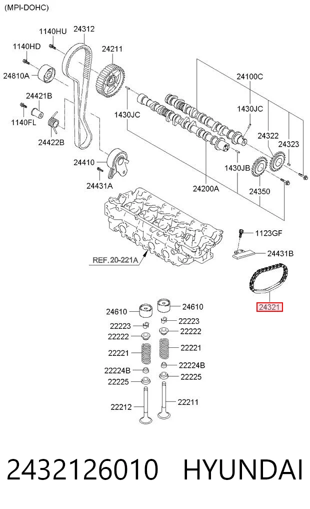 Cadena de distribución Parts-Mall 2432126020 precio, desde 11,68 EUR