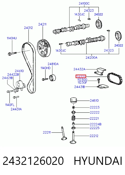 Cadena de distribución 2432126020 Parts-Mall