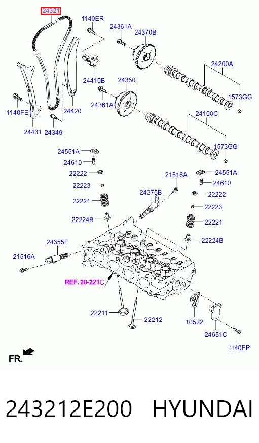 243212E200 Hyundai/Kia Cadena de motor