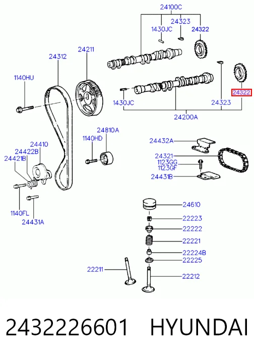 Comprar Piñón del árbol de levas Hyundai Sonata IV EF a bajo precio
