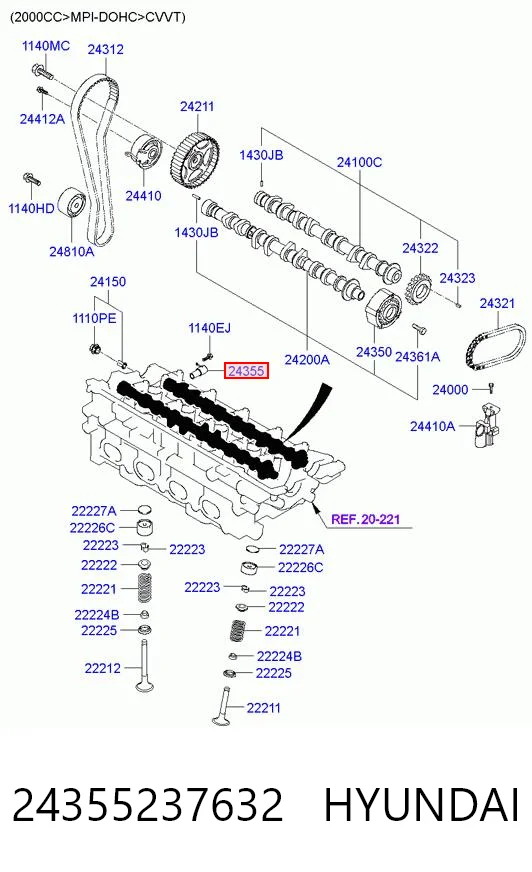 24355237632 Hyundai/Kia Válvula reguladora de presión de aceite