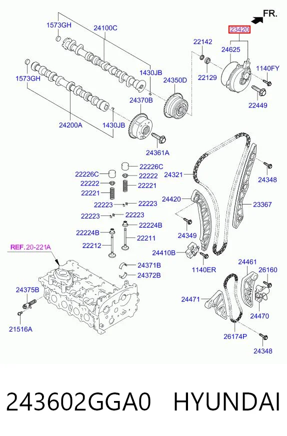 Válvula control, ajuste de levas para Hyundai Sonata VII LF