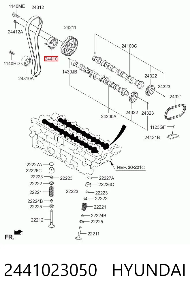 2441023050 Hyundai/Kia Rodillo de cadena