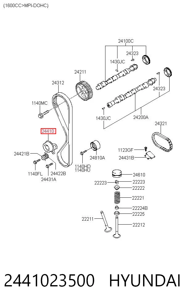 2441023500 Hyundai/Kia Rodillo de cadena