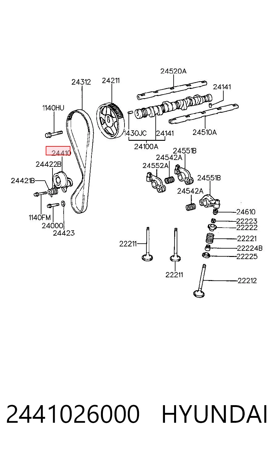 2441026000 Hyundai/Kia Rodillo de cadena