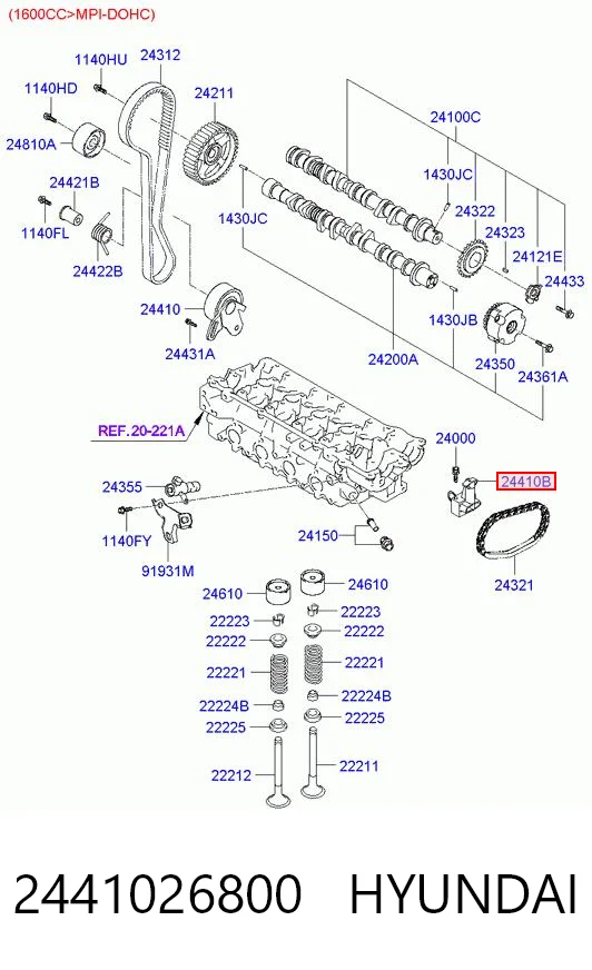 2441026800 Hyundai/Kia Tensor de cadena de distribución