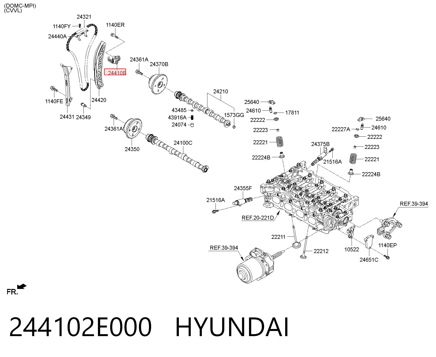 244102E000 Hyundai/Kia Tensor de cadena de distribución