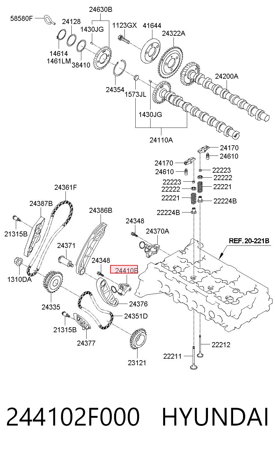 244102F000 Hyundai/Kia Tensor de cadena de bomba de aceite
