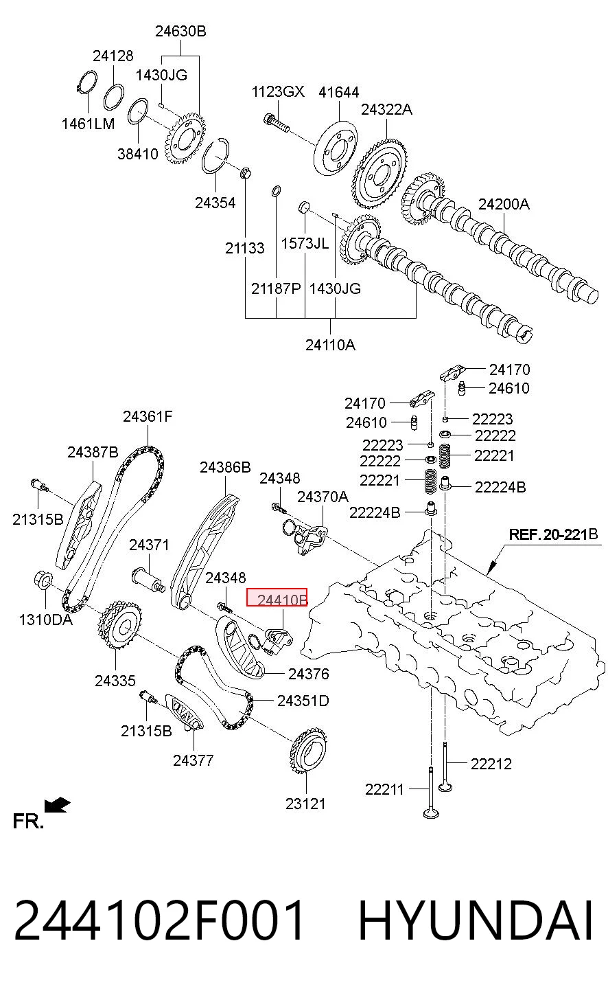244102F001 Hyundai/Kia Tensor de cadena de bomba de aceite