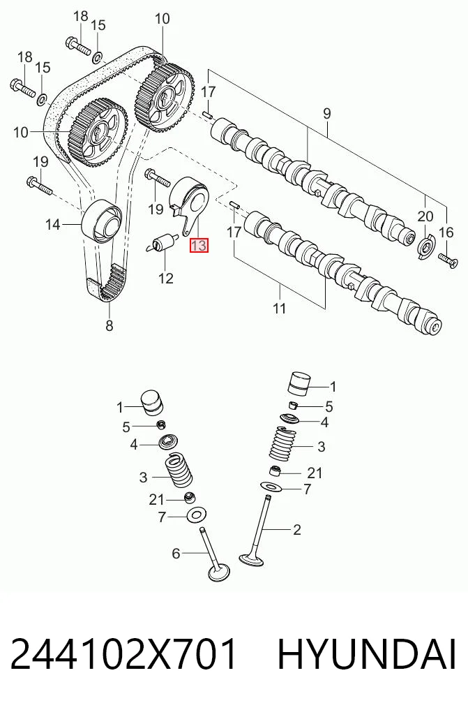 Tensor de la correa de distribución KIA Rio I desde 17,42 €