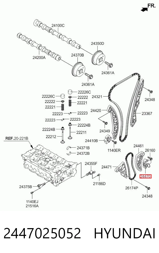2447025052 Hyundai/Kia Tensor de cadena de bomba de aceite