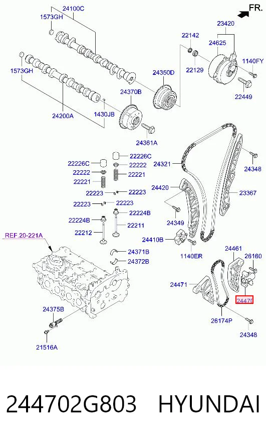 244702G803 Hyundai/Kia Tensor de cadena de bomba de aceite