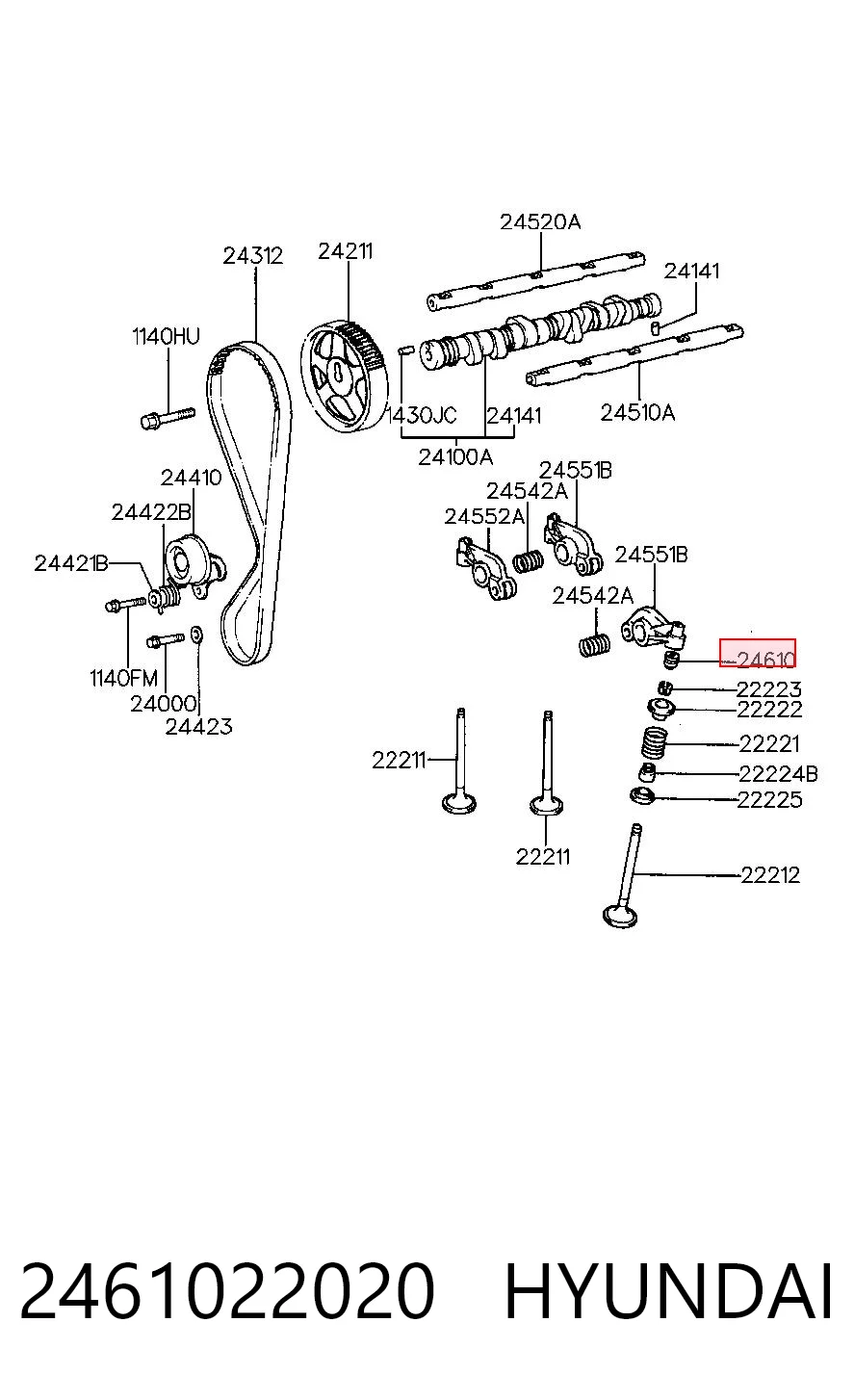 2461022020 Hyundai/Kia Taqués de motor