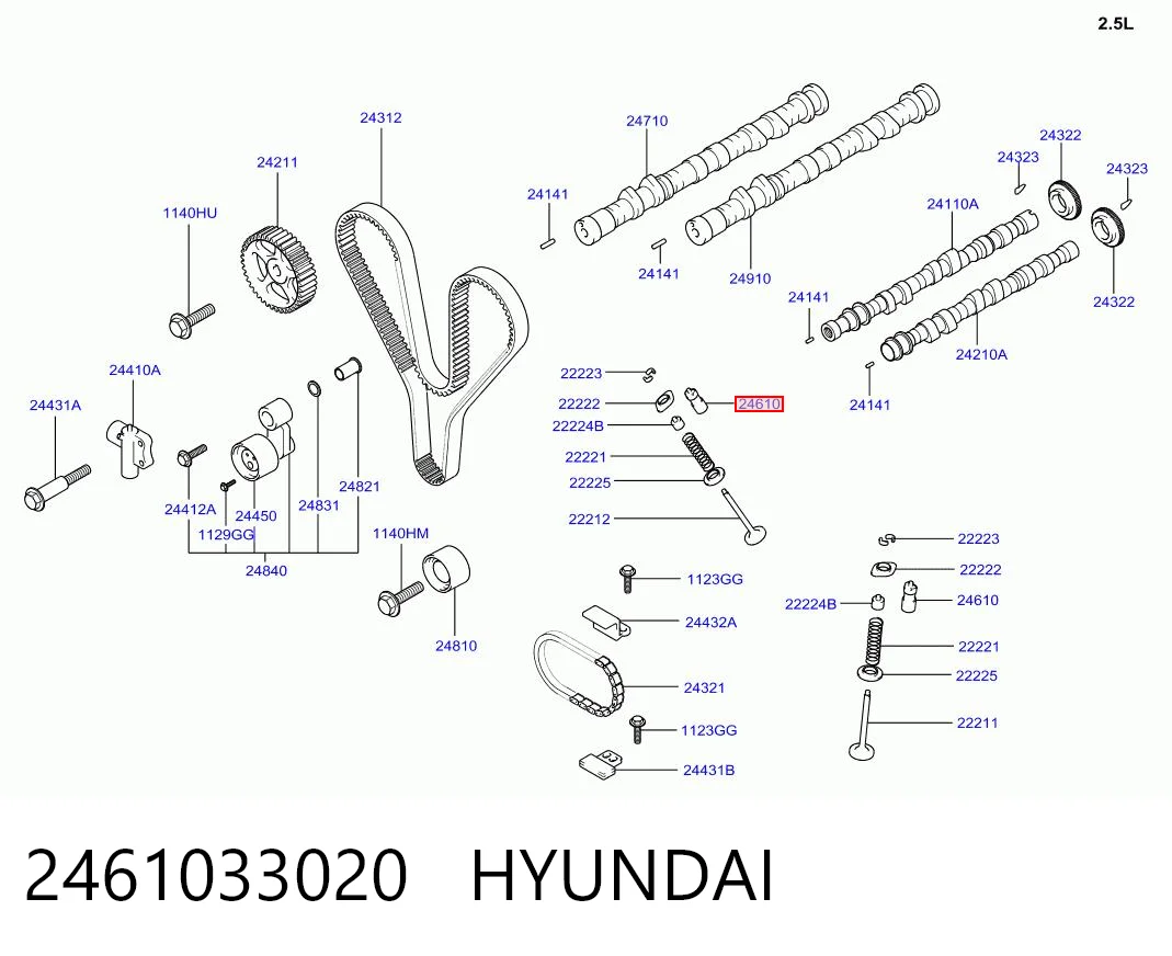 2461033020 Hyundai/Kia Taqués de motor
