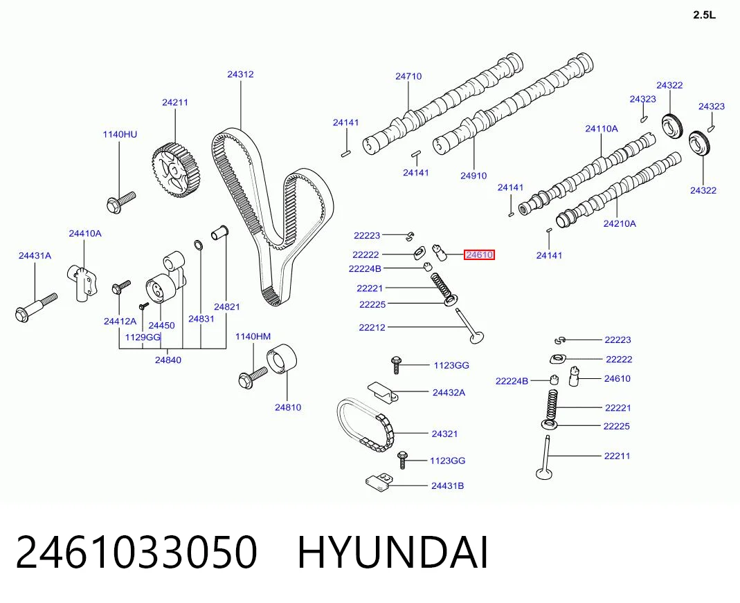 2461033050 Hyundai/Kia Taqués de motor