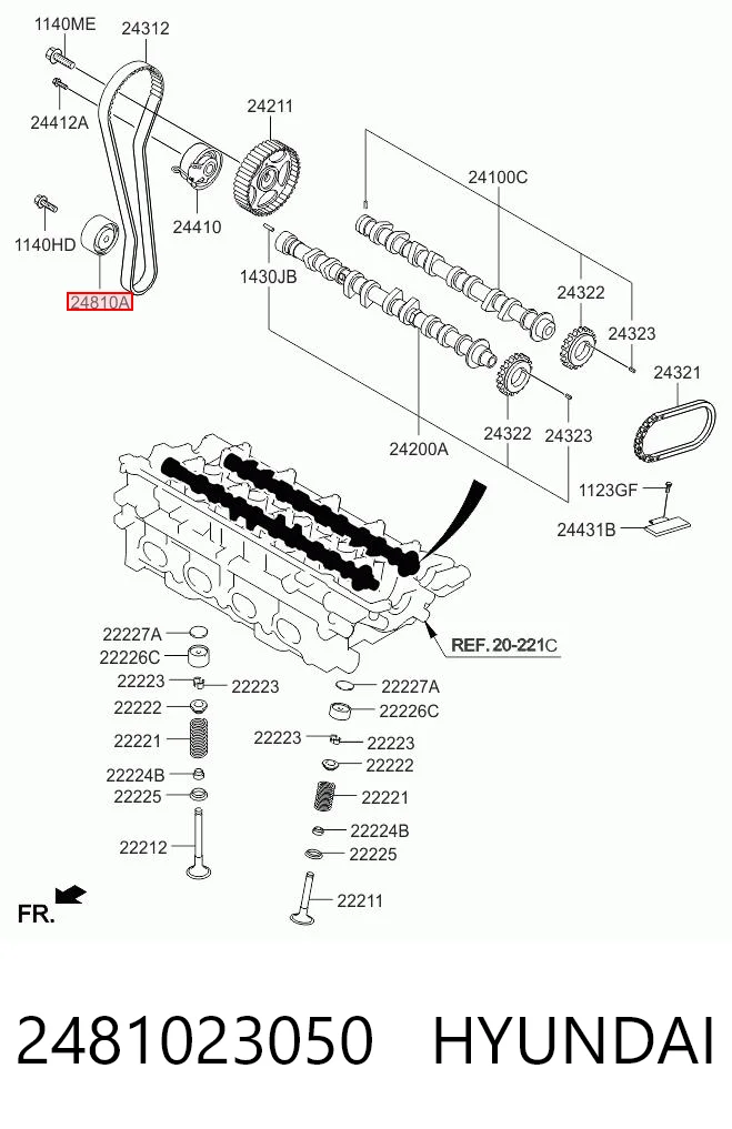 2481023050 Hyundai/Kia Polea tensora intermedio de correa dentada