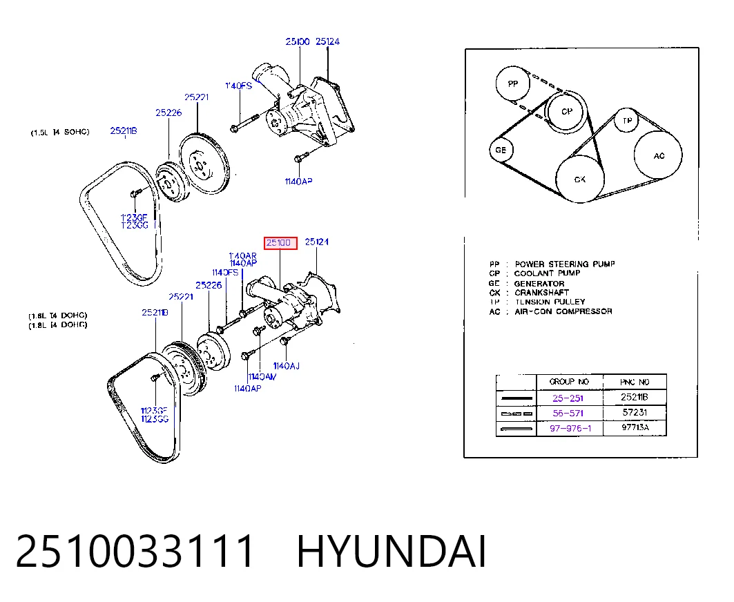 Comprar Bomba de agua Hyundai Sonata III Y-3 a bajo precio
