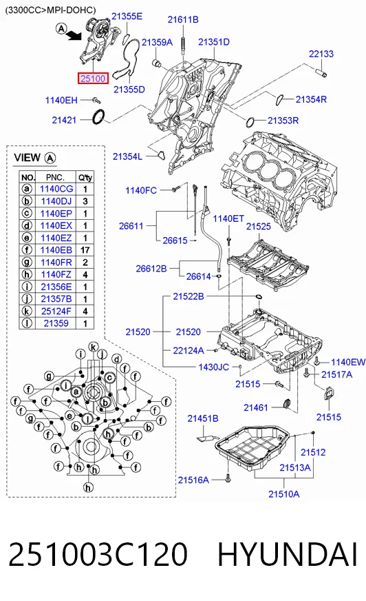 251003C120 Hyundai/Kia Bomba refrigerante coche