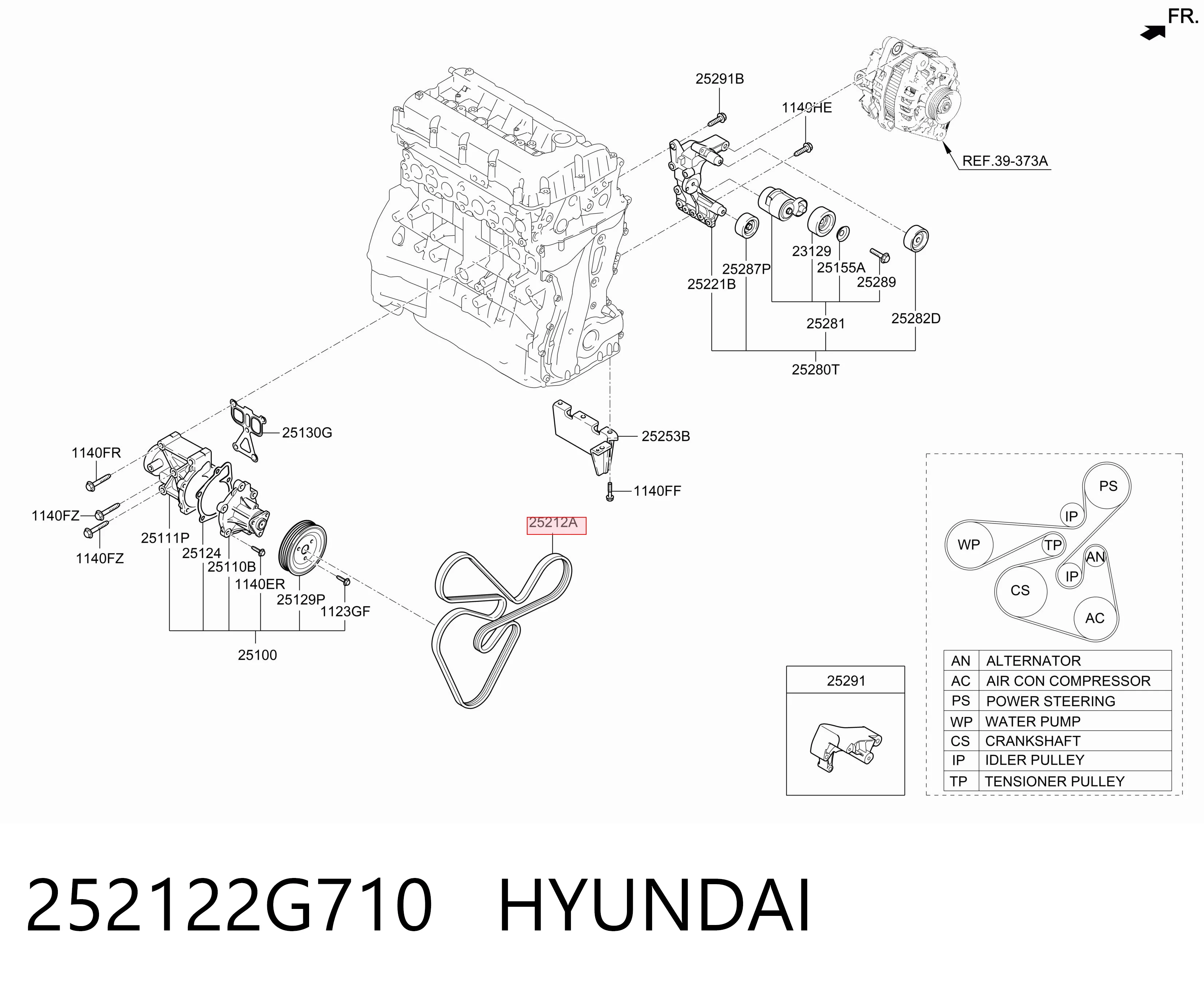 252122G710 Hyundai/Kia Correa poly v