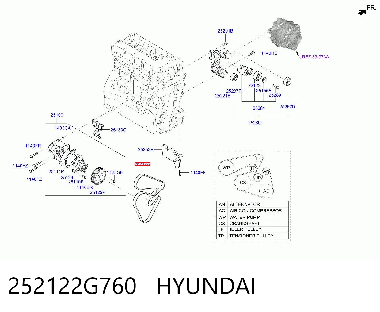 252122G760 Hyundai/Kia Correa poly v
