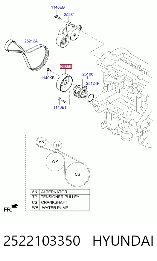 Comprar Polea de la bomba de agua Hyundai Accent  HC a bajo precio