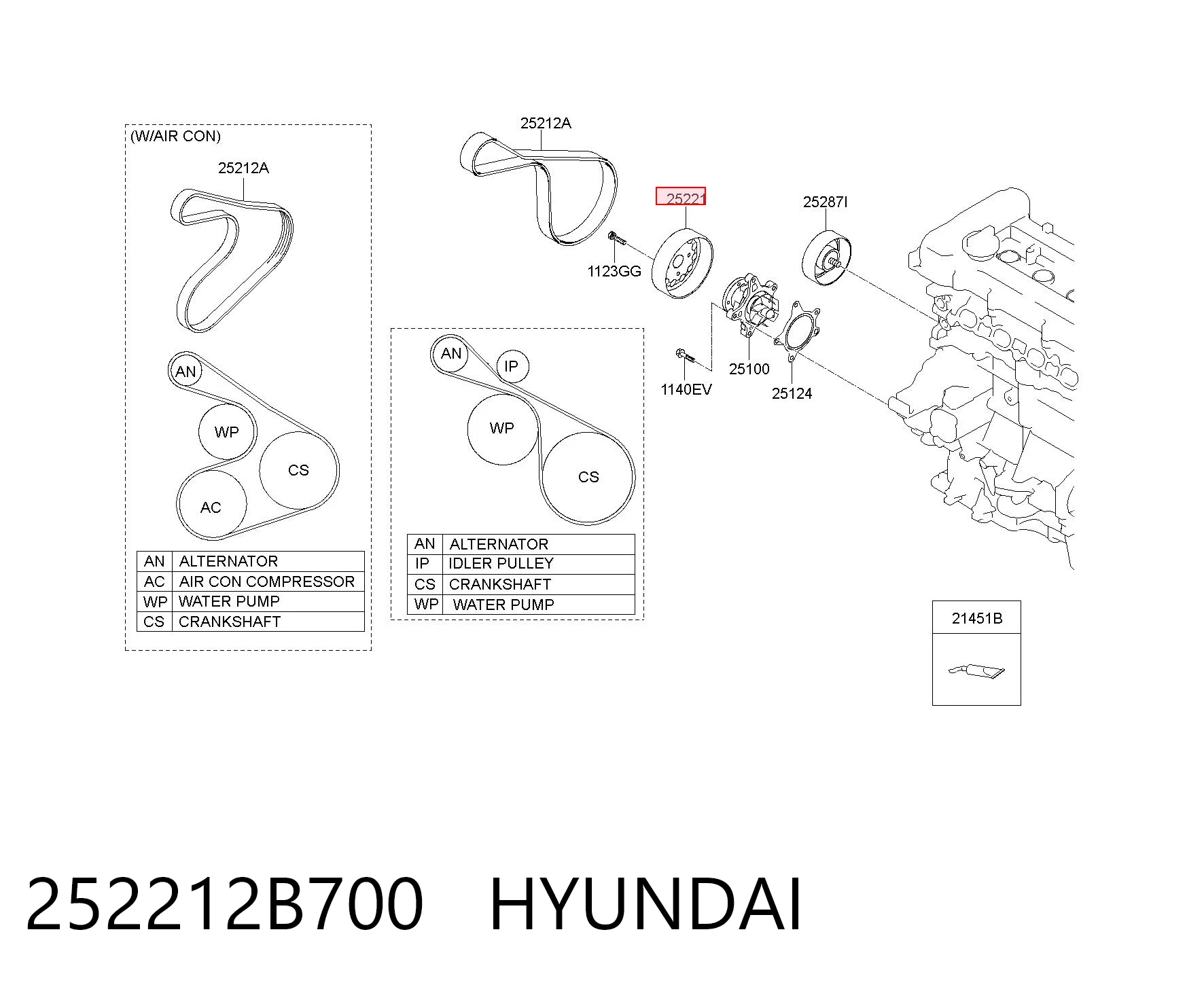 Comprar Polea de la bomba de agua Hyundai Accent IV RB a bajo precio