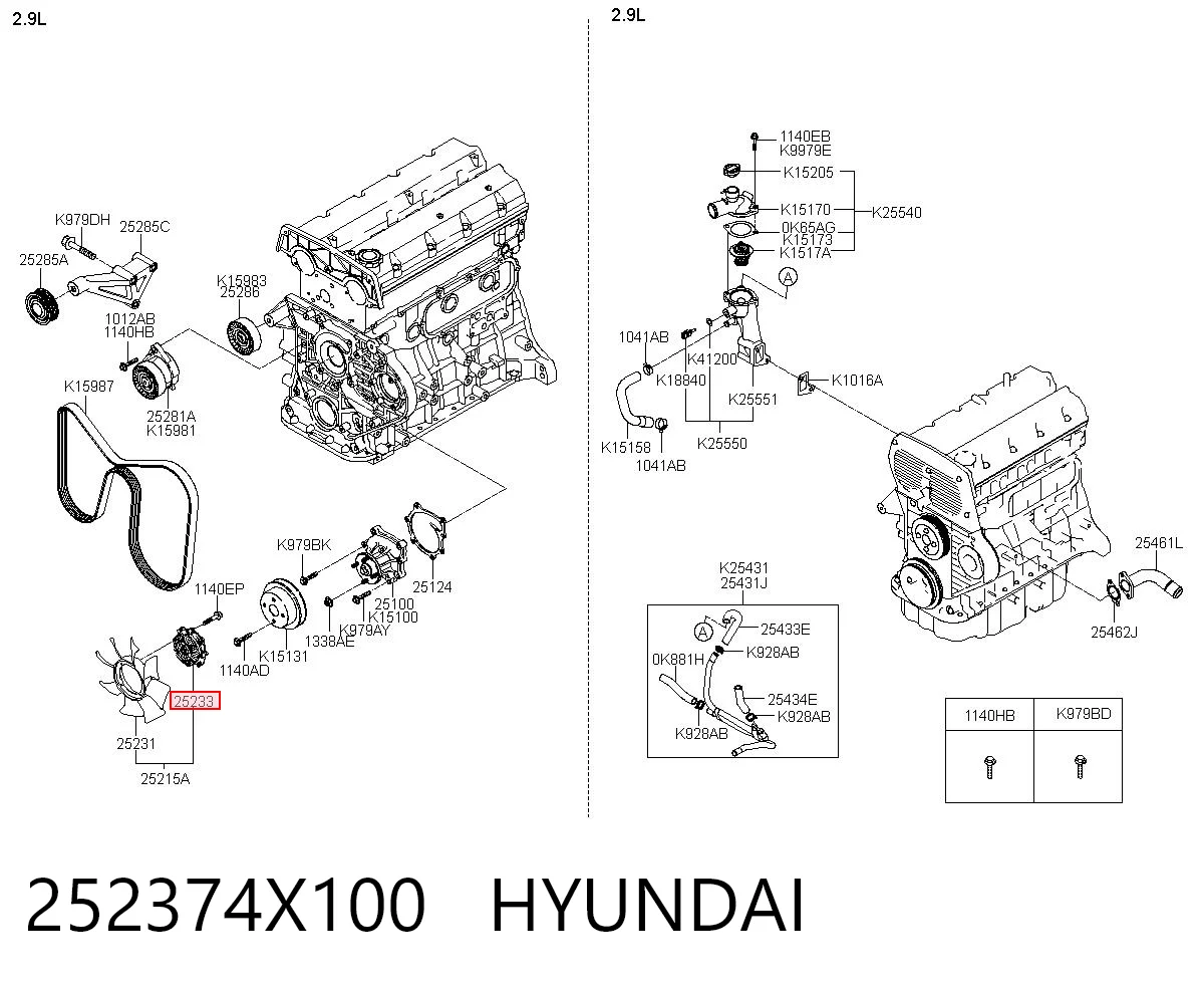 252374X100 Hyundai/Kia Embrague viscoso