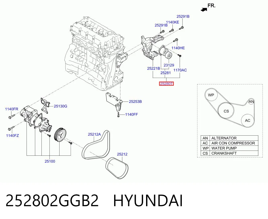  Tensor de correa poli V KIA Optima 4