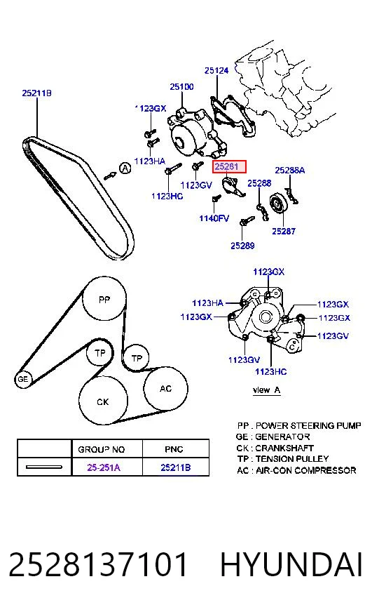 Tensor de correa poli V KIA Magentis I (GD)