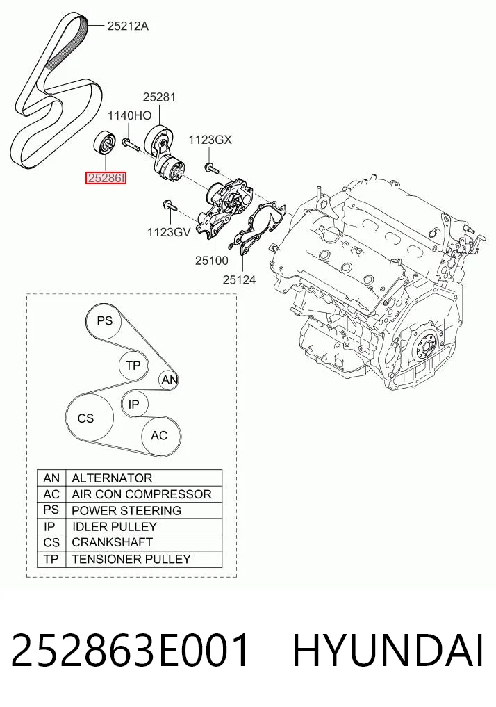 252863E001 Hyundai/Kia
