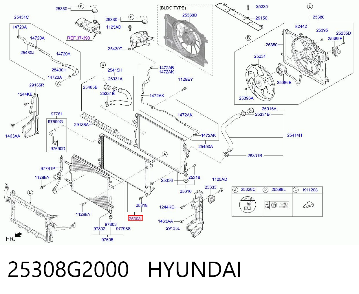 25308G2000 Hyundai/Kia Radiador del inversor