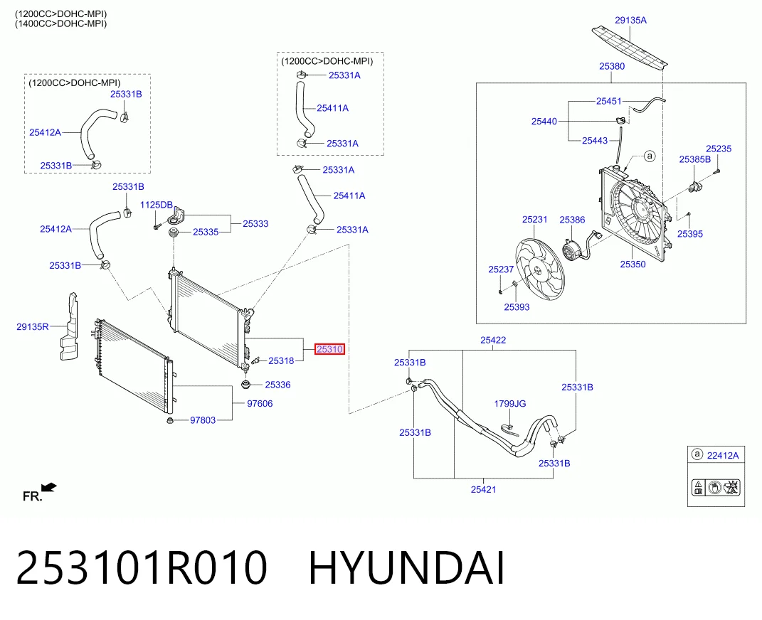 Radiador para Hyundai Accent RB