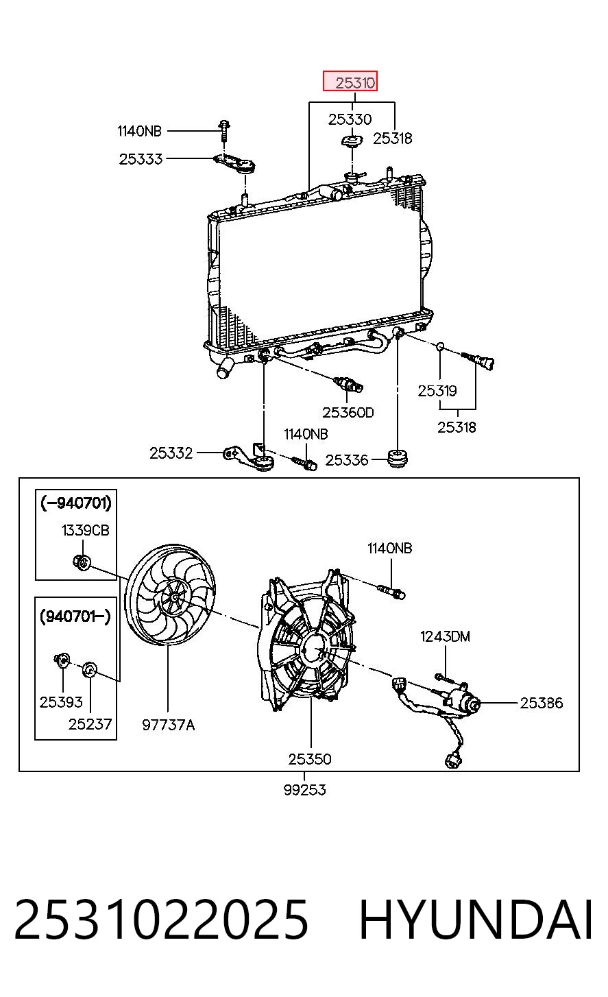 Refrigeración del motor Hyundai Accent  (1994-2001)