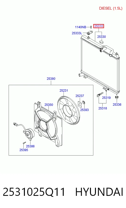 Refrigeración del motor Hyundai Accent II (1999-2005)