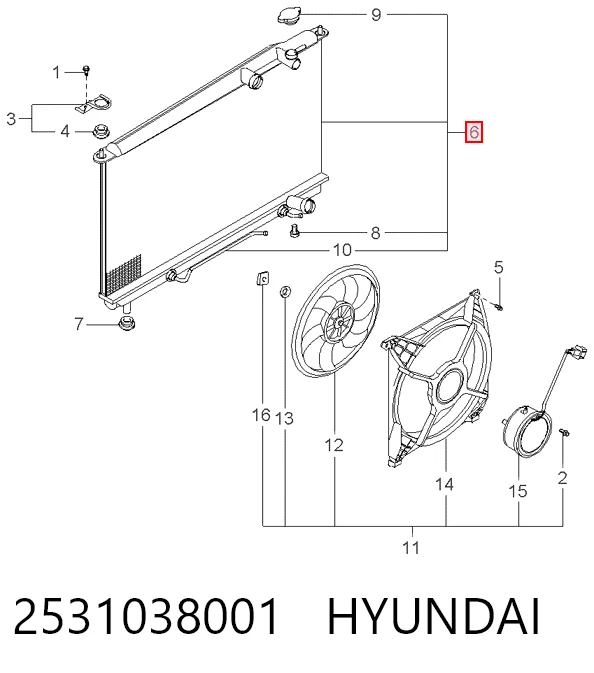  Radiador Hyundai Sonata 4